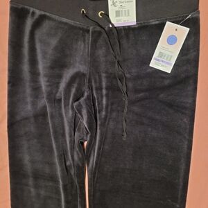 Juicy Couture Black Velour Joggers with Drawstring